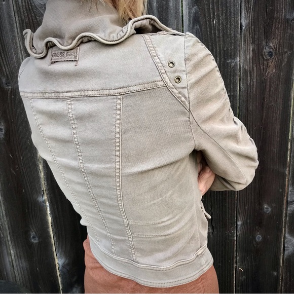 Guess Celebrity Jacket Teen Wolf Allison Argent S-S Tan Crop Vintage Rare - Picture 6 of 10